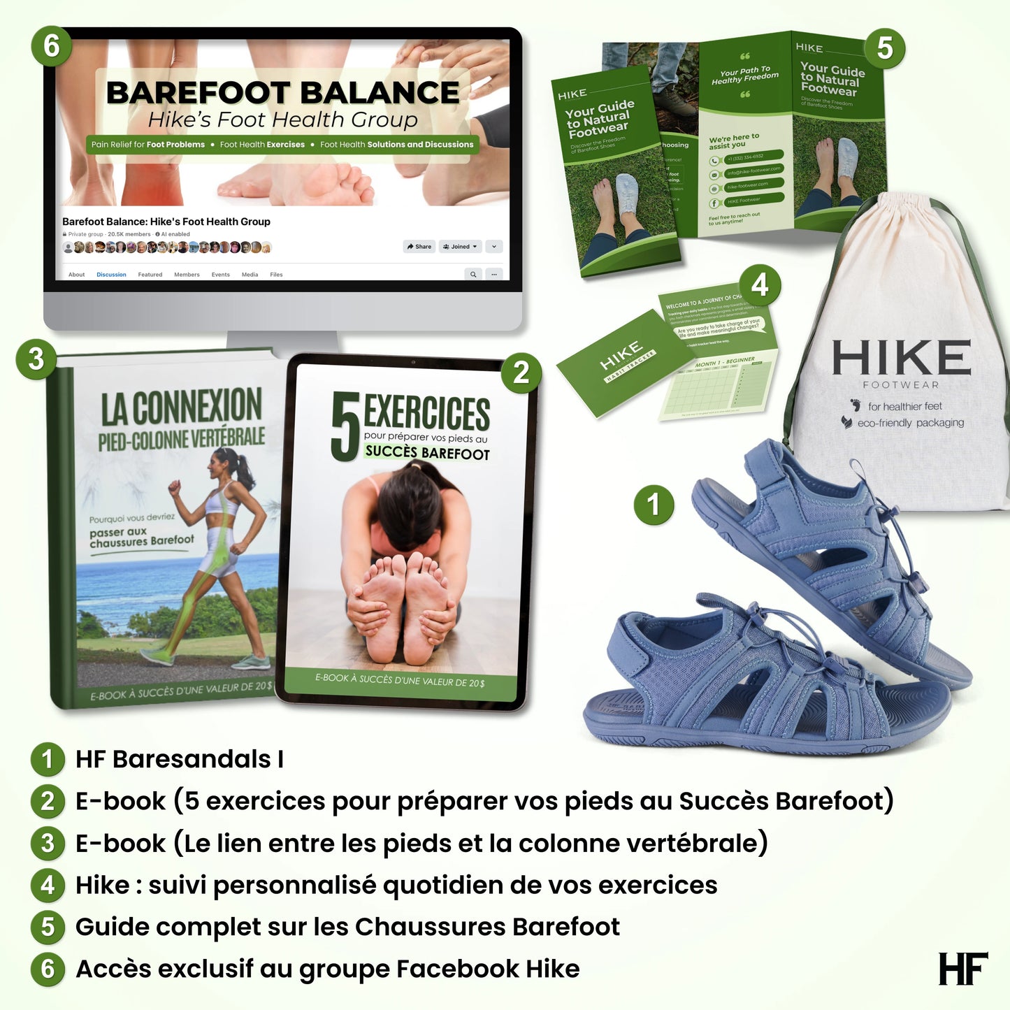HF Baresandals I – Ergonomic Footbed & Ultra-Lightweight Barefoot Sandals (Unisex)